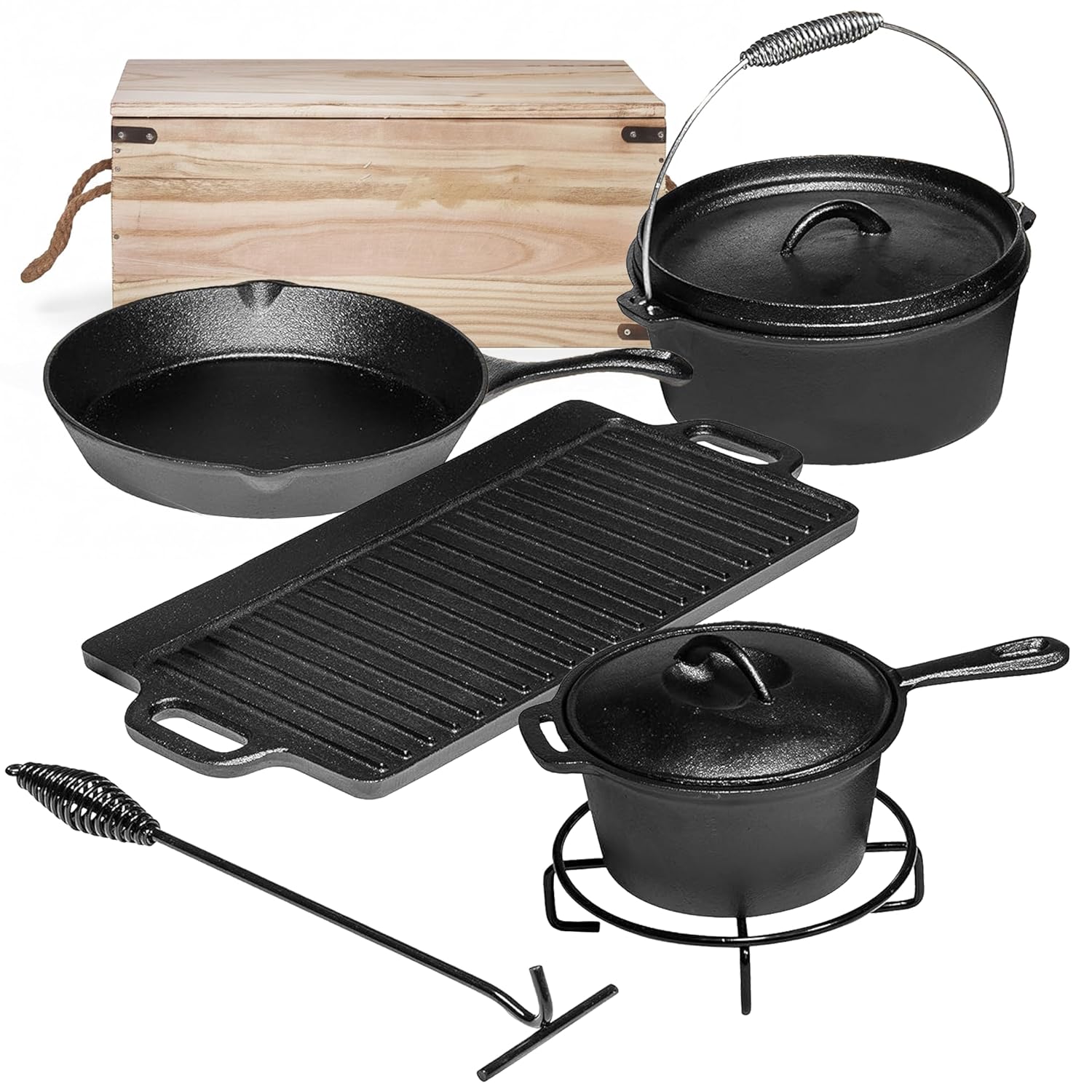 Camping Cooking Set Of 7. Pre  - Camp Dutch Oven Cast recension och pris