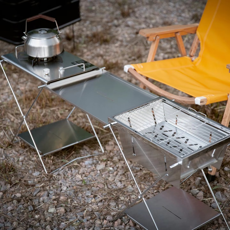 Outdoor Stainless Steel Foldin - Camping Cooking Table recension och pris